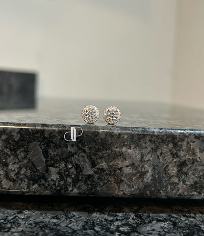 Bezeled 1ct Stud Earrings