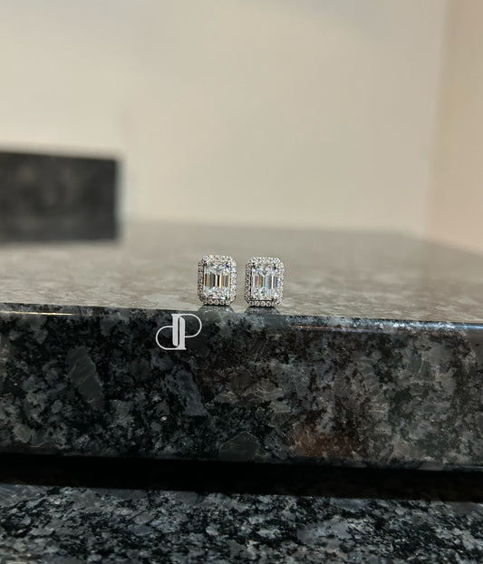 Emerald cut earrings