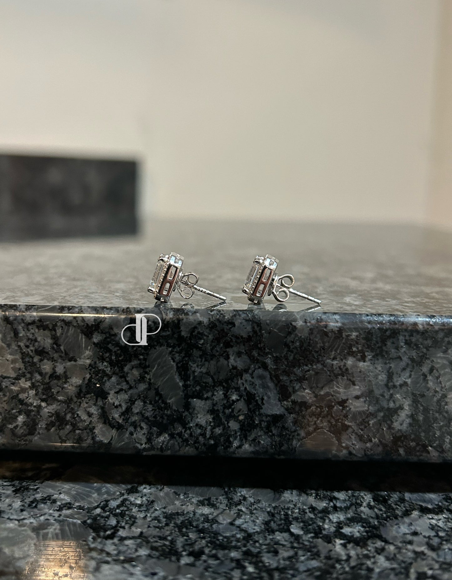 Emerald cut earrings